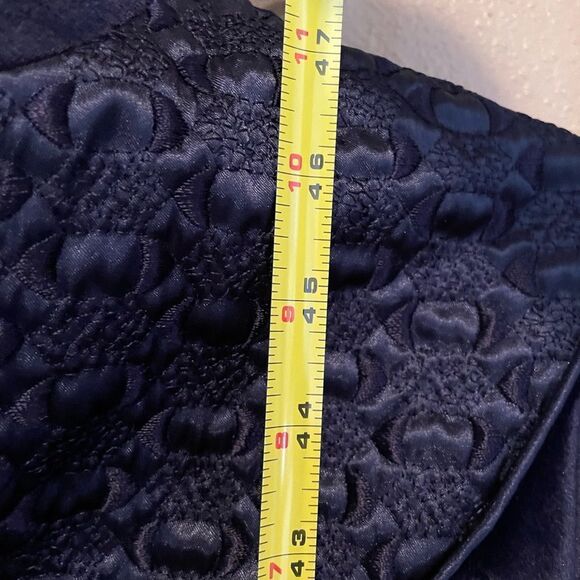 CROWNTUFT Velvet Dark Blue Women’s Vintage Substantial Robe S - Picture 11 of 15